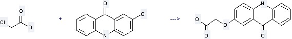 The 9(10H)-Acridinone,2-hydroxy- could react with Chloroacetic acid, and obtain the (9,10-Dihydro-9-oxo-acridin-2-yloxy)acetic acid 